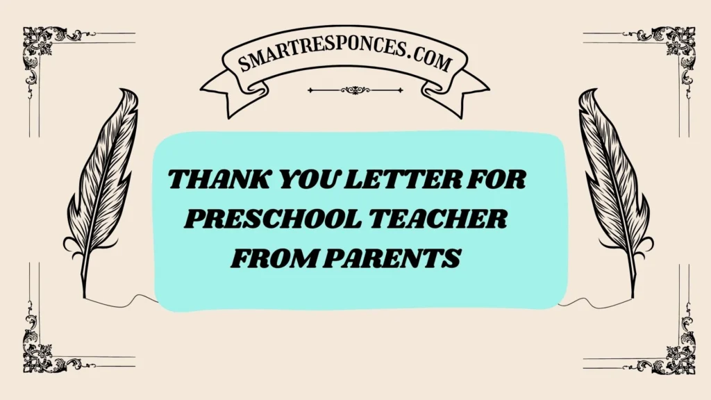 Thank You Letter for Preschool Teacher From Parents