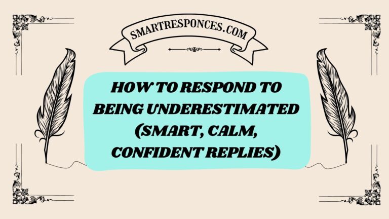 200+ How to Respond to Being Underestimated (Smart, Calm, Confident Replies)