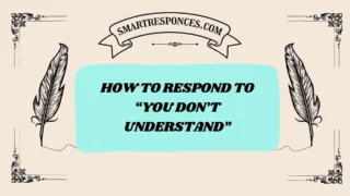 200+ How to Respond to “You Don’t Understand”