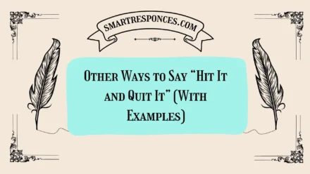 20 Other Ways to Say “Hit It and Quit It” (With Examples)